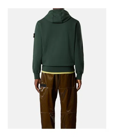 Stone Island Regular-fit Hooded Sweatshirt With Pouch Pocket In Green
