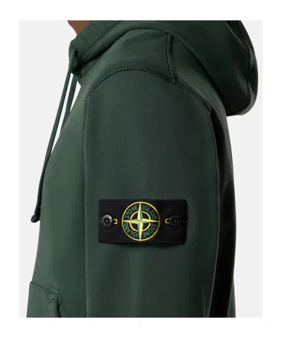 Stone Island Regular-fit Hooded Sweatshirt With Pouch Pocket In Green