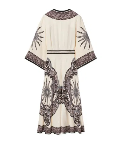 La Doublej Printed Crepe Midi Wrap Dress In Gray