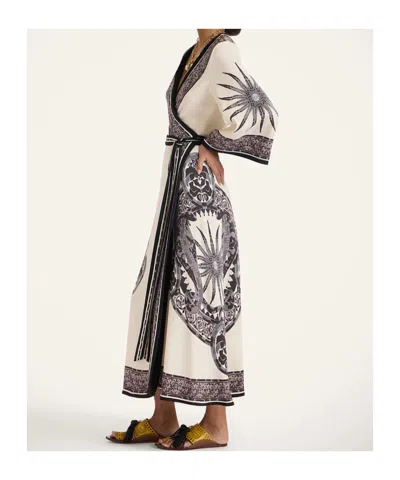 La Doublej Printed Crepe Midi Wrap Dress In Gray