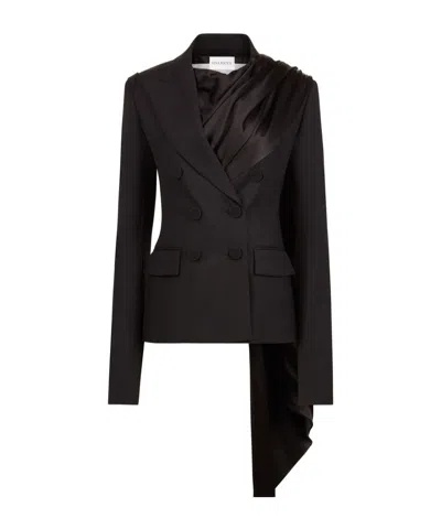 Nina Ricci Draped Blazer With Attached Scarf And Satin Detail In Multi