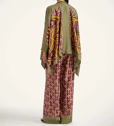 La Doublej Printed Silk-twill Wide-leg Pants In Beige