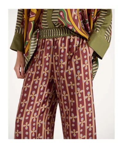 La Doublej Printed Silk-twill Wide-leg Pants In Beige