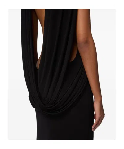 Nina Ricci Draped High-neck Maxi Dress In Black