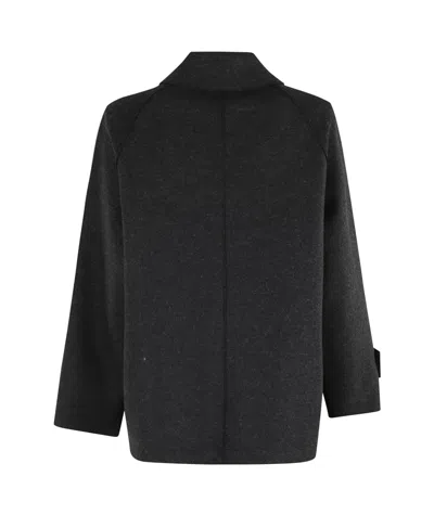 Harris Wharf London Raglan Jacket With Quuilted Lining In Black