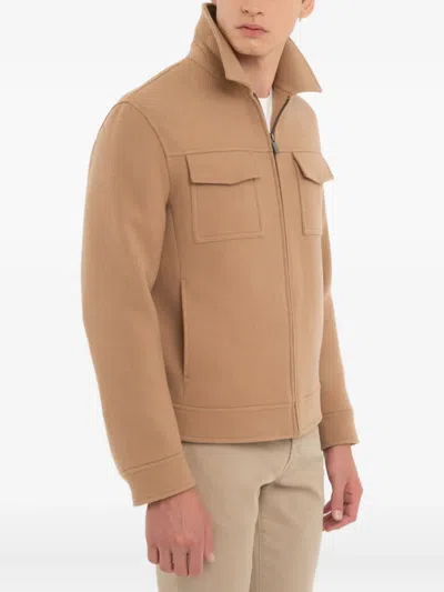 Manuel Ritz Zip Jacket In Brown