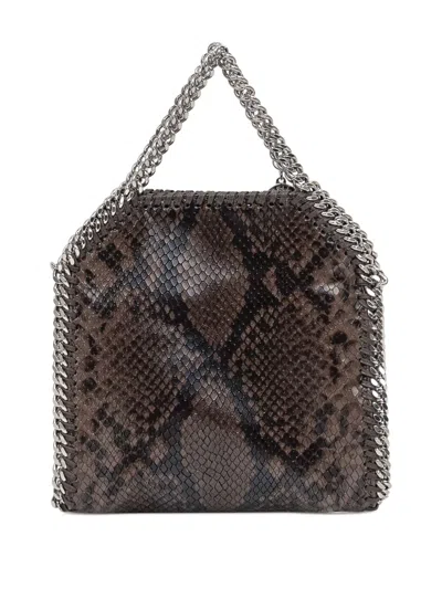 Stella Mccartney Womens Espresso Mini Falabella Snake-print Faux-leather Tote Bag In Brown