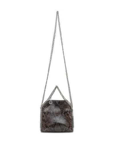 Stella Mccartney Womens Espresso Mini Falabella Snake-print Faux-leather Tote Bag In Brown