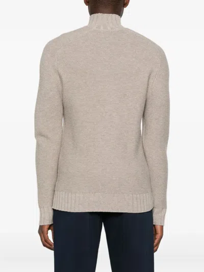 Alpha Studio High-neck Sweater In Neutral
