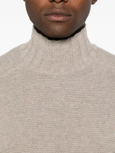 Alpha Studio High-neck Sweater In Neutral