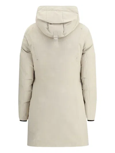 Moose Knuckles White Recycled Polyester Down Jacket In Neutral