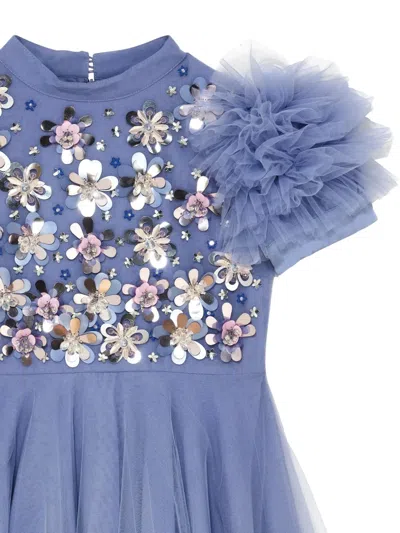 Tutu Du Monde Jardin De Monet Ruffled Floral Dress In Blue