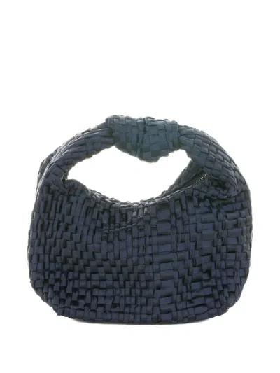 Maria La Rosa Mini Datolite Woven-texture Shoulder Bag In Blue