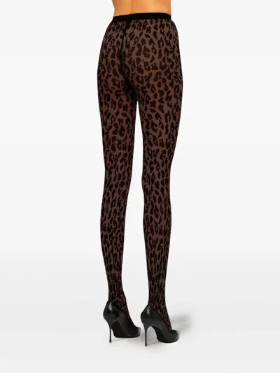Wolford Josey Leopard Pattern Tights In Animal Print
