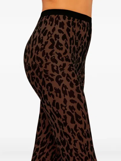 Wolford Josey Leopard Pattern Tights In Animal Print