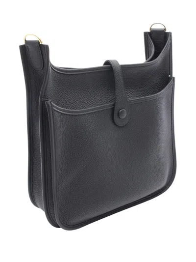Pre-owned Hermes 2025 Clemence Evelyne Iii Pm Shoulder Bag In Black