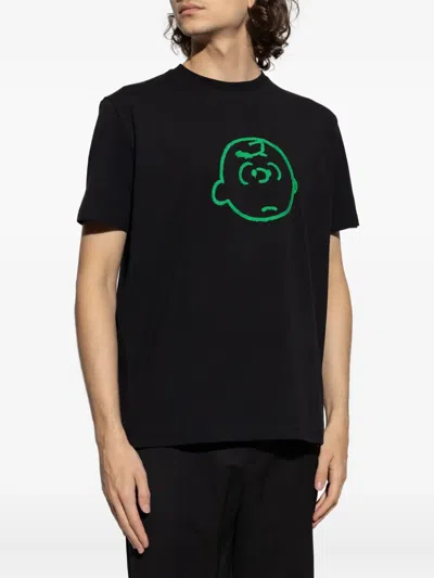 Iceberg Logo Graphic Print Short Sleeve T-shirt In Black