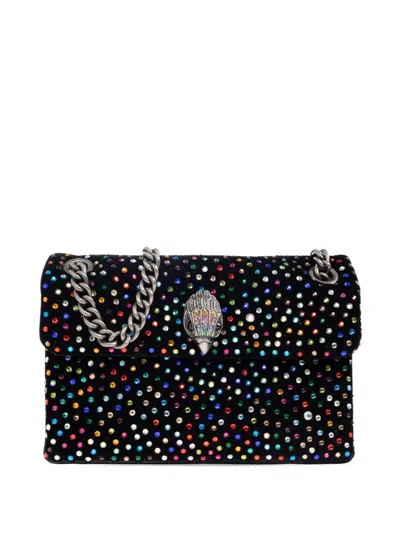 Kurt Geiger Mini Velvet Kensington Crossbody Bag In Black