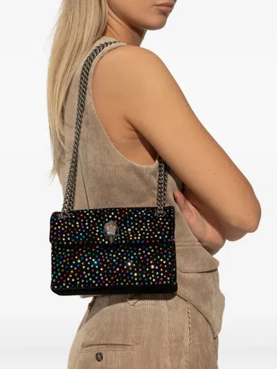 Kurt Geiger Mini Velvet Kensington Crossbody Bag In Black
