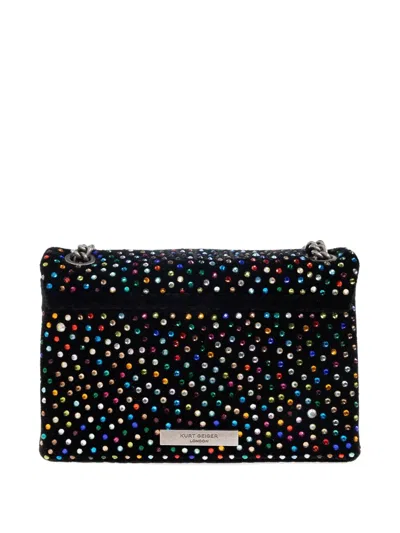 Kurt Geiger Mini Velvet Kensington Crossbody Bag In Black