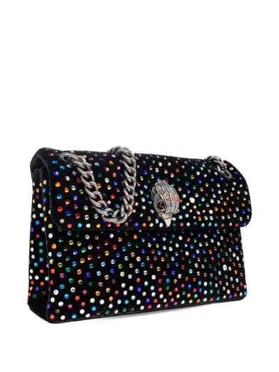 Kurt Geiger Mini Velvet Kensington Crossbody Bag In Black