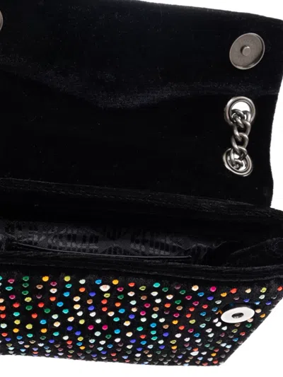 Kurt Geiger Mini Velvet Kensington Crossbody Bag In Black
