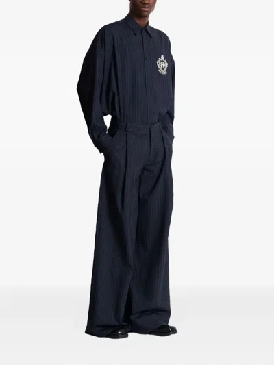 Balmain Pinstripe-pattern Pleated Trousers In Multi