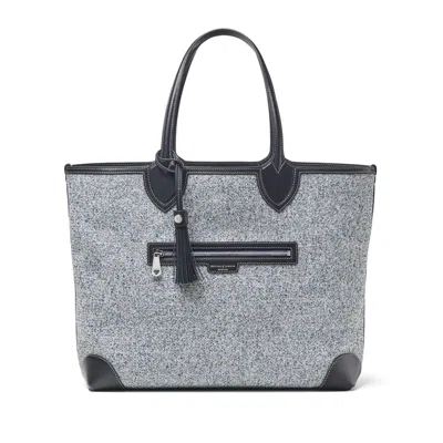 Aspinal Of London Womens Vy Resort Canvas And Leather Tote Bag In Gray