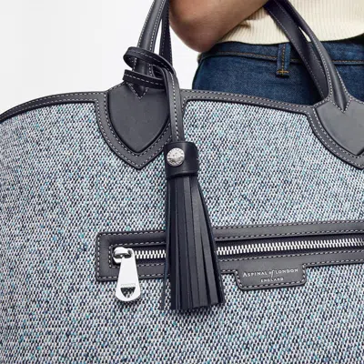 Aspinal Of London Womens Vy Resort Canvas And Leather Tote Bag In Gray