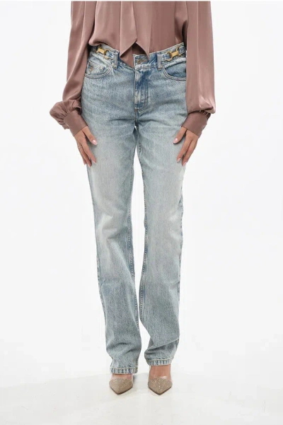 Stella Mccartney High Waist Stonewashed Jeans With Golden Effect Details 19cm Grösse 27