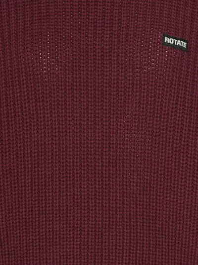 Rotate Birger Christensen Knit Turtleneck Jumper In Burgundy