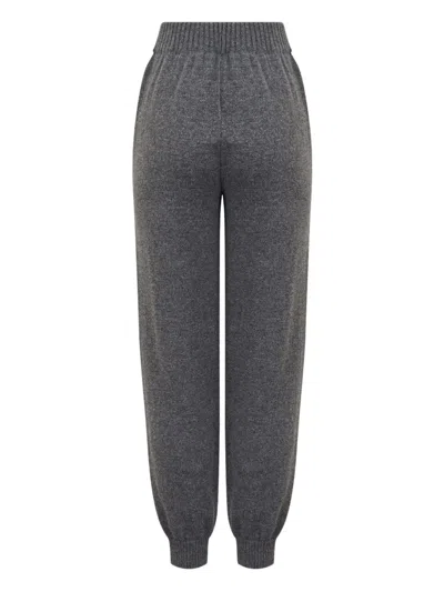 Msgm Elasticated-waist Wool Track Pants In Gray