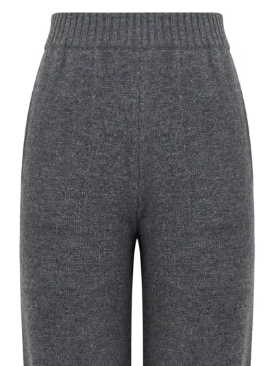 Msgm Elasticated-waist Wool Track Pants In Gray