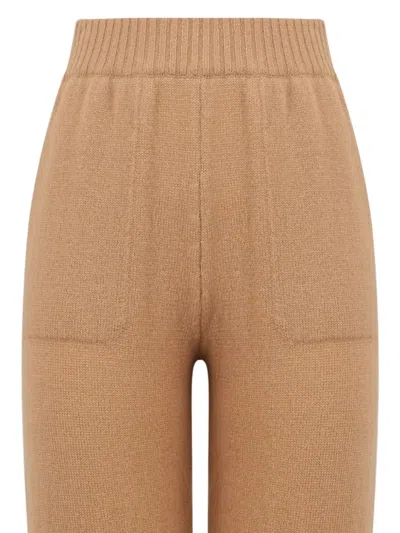 Msgm Ribbed Wool Track Pants In Neutral