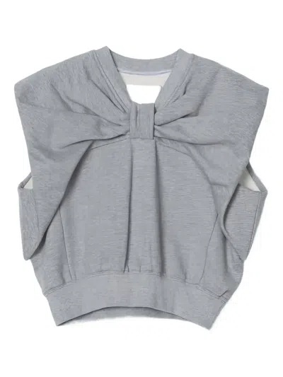 3.1 Phillip Lim Draped Bow French Terry Top In Multi