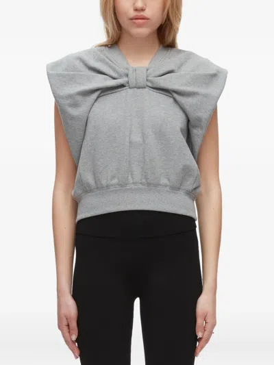 3.1 Phillip Lim Draped Bow French Terry Top In Multi