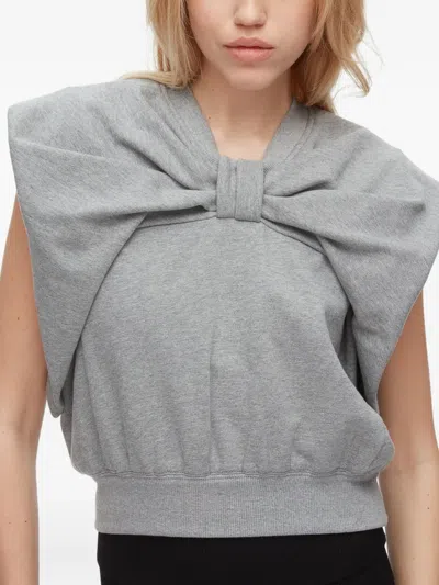 3.1 Phillip Lim Draped Bow French Terry Top In Multi