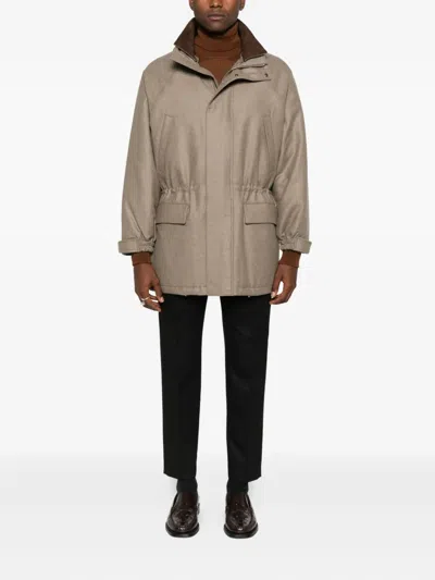 Alpha Studio Classic Merino Wool Turtleneck Sweater In Brown