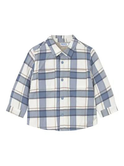 Mayoral Plaid Shirt In Blue