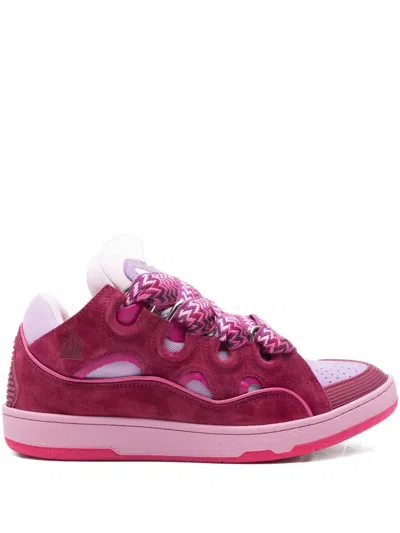 Lanvin Curb Lace-up Sneakers In Pink