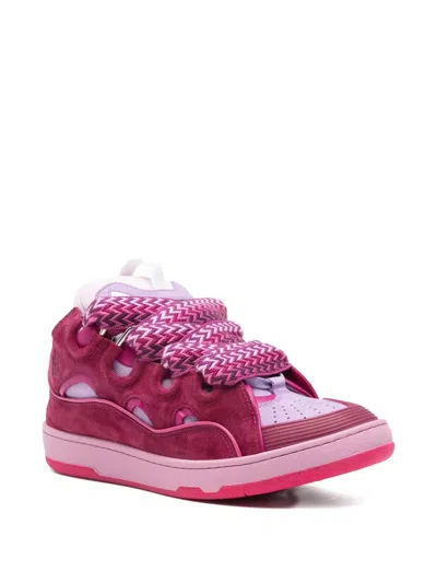 Lanvin Curb Lace-up Sneakers In Pink