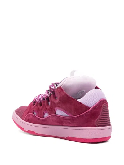 Lanvin Curb Lace-up Sneakers In Pink