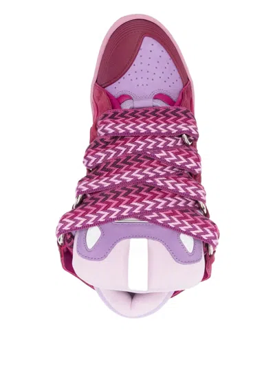 Lanvin Curb Lace-up Sneakers In Pink