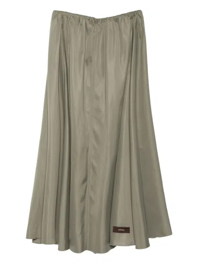 标贴褶饰半身裙