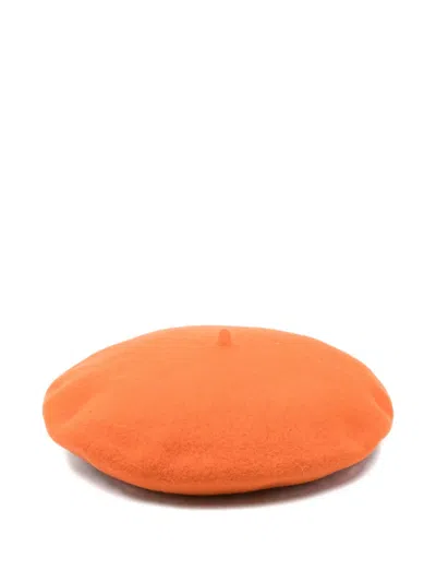Borsalino Wool Basque Beret In Orange