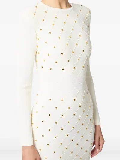 Elisabetta Franchi Mini Knitted Dress With Jewel Details In Multi