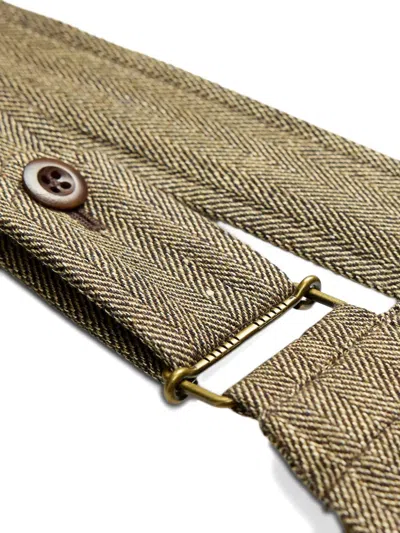 Rrl Herringbone Buttoned Dungarees In Green