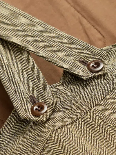 Rrl Herringbone Buttoned Dungarees In Green