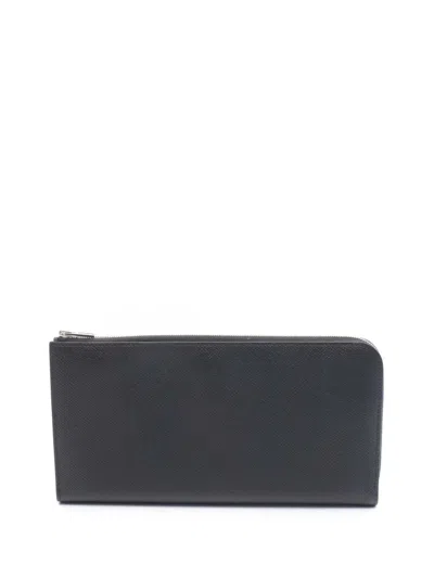 Pre-owned Hermes 2017 Epsom Remix Combine Zipper Wallet Long Wallets In Black