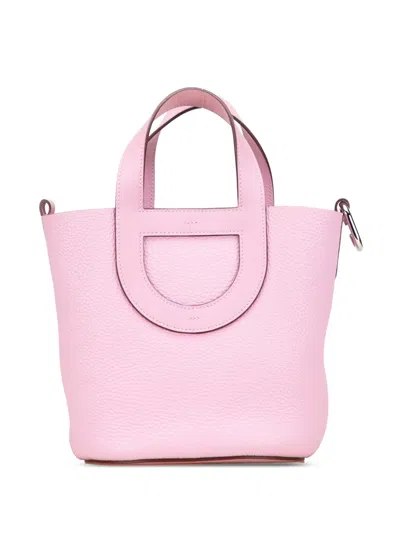 Pre-owned Hermes 2023 Clemence And Swift In The Loop 18 Handbag In Pink